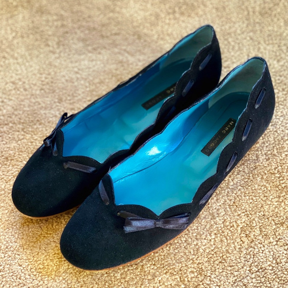 Marc Jacobs 644131 Suede Black Flats Size 9